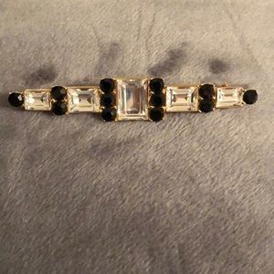 Vintage Goldtone & Rhinestone Bar Pin